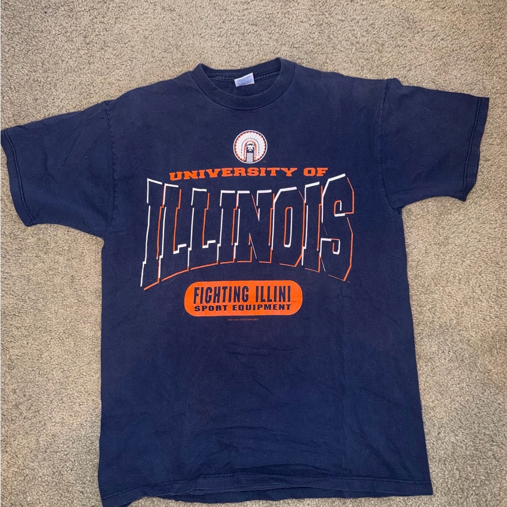 Vintage 2000s University of Illinois Navy & Orange Fighting Illini Men Size L